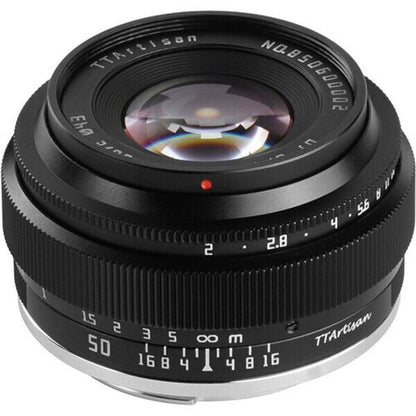 TTArtisan 50mm F2 Lens Full Frame Format Mount Canon EOS R RF Camera Black  (UK)