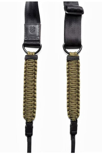 Langly Paracord +Webbing Camera Strap in Olive Green & Black #LANSSOLIVE (UK)NEW