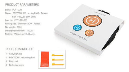 PGY TECH 75cm Landing Pad for Drones Blue / Orange suit DJI & similar (UK Stock)