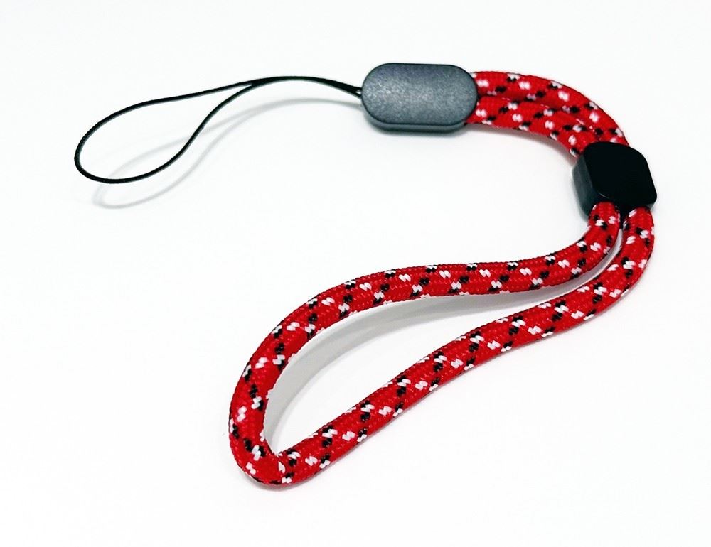 Fully adjustable Wrist Strap Lanyard + D Ring  1/4" inch Screw adapter Red Black