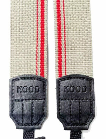 KOOD Retro Camera Strap for Digital / Film Cameras  3/8" Webbing in Grey and Red