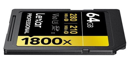 Lexar 64GB GOLD SDXC Memory Card Class 10 V60 UHS-II U3 Memory Card 280 MB/S  4K