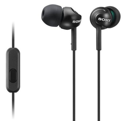Sony EX110AP Monitor In-ear Wired Headphones + Microphone Remote Black (UK) BNIB