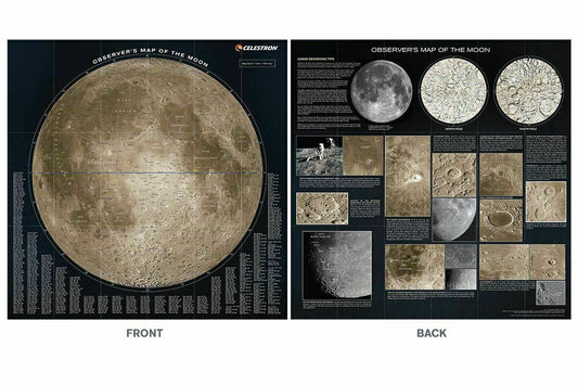 Celestron Observers map of the Moon #93704 (UK Stock) NEW 2 sided Lunar map BNIP