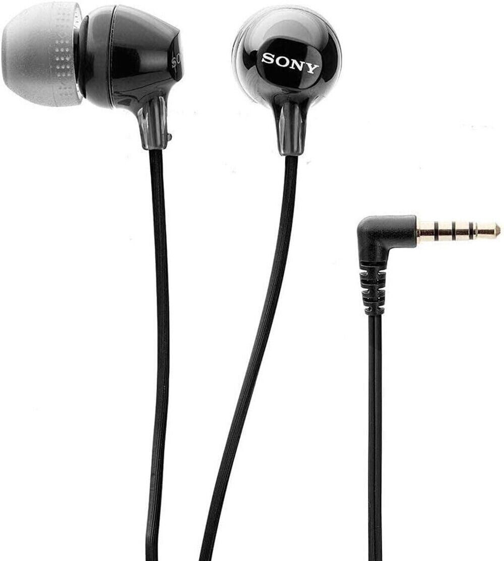 Sony EX15LP In-ear Wired Stereo Headphones - Black Comfort fit Ear Buds (UK) NEW