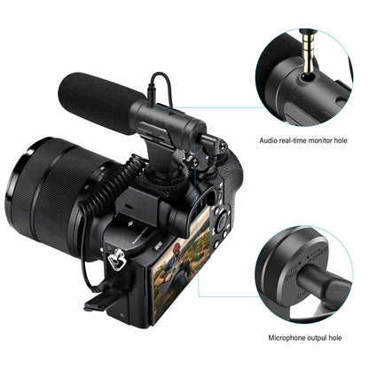 Mamen Mic-07 Pro Vlogging Video On Camera Microphone - DSLR Smartphone (UK) BNIB