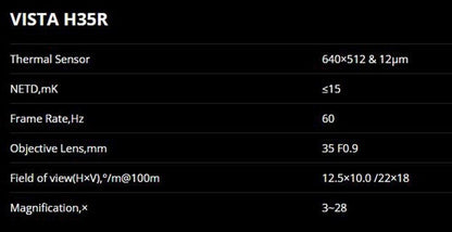 NocPix VISTA H35R Handheld Thermal Monocular LRF Kit 35mm 12um 640x512 15mK NETD