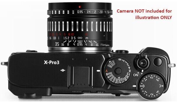TTArtisan 35mm F0.95 Lens APS-C Format Fuji film X F Mount Camera Black & Silver