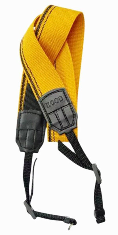 KOOD Retro Camera Strap  = Digital / Film Cameras  3/8" Webbing Yellow and Black