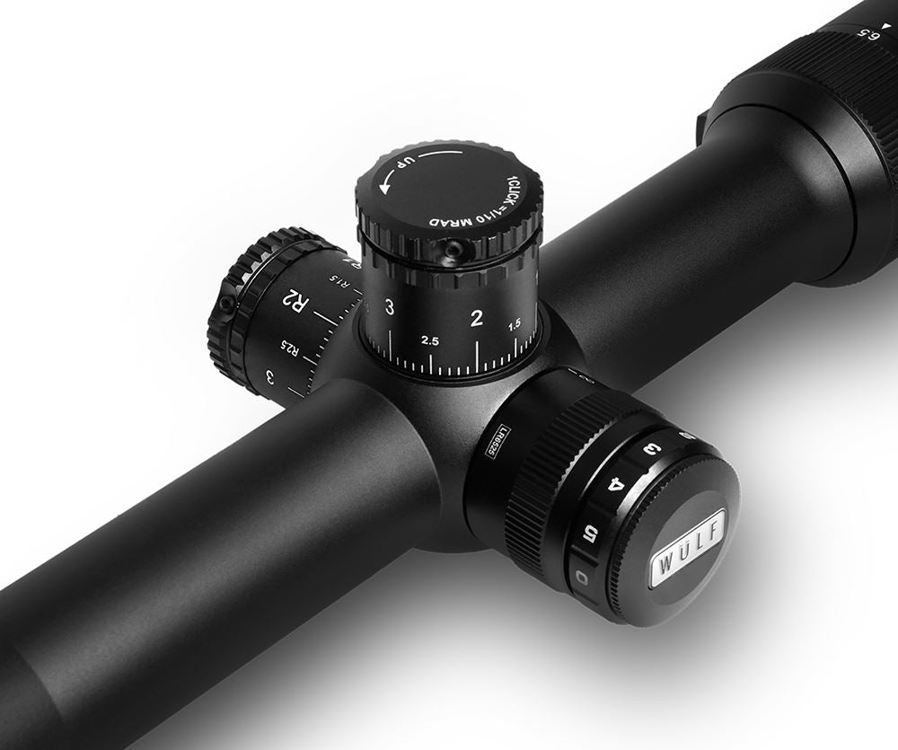 Wulf Hurricane 6.5-25x50 SFP Illuminated Half Mildot 0.1MRAD Rifle Scope  WU9105