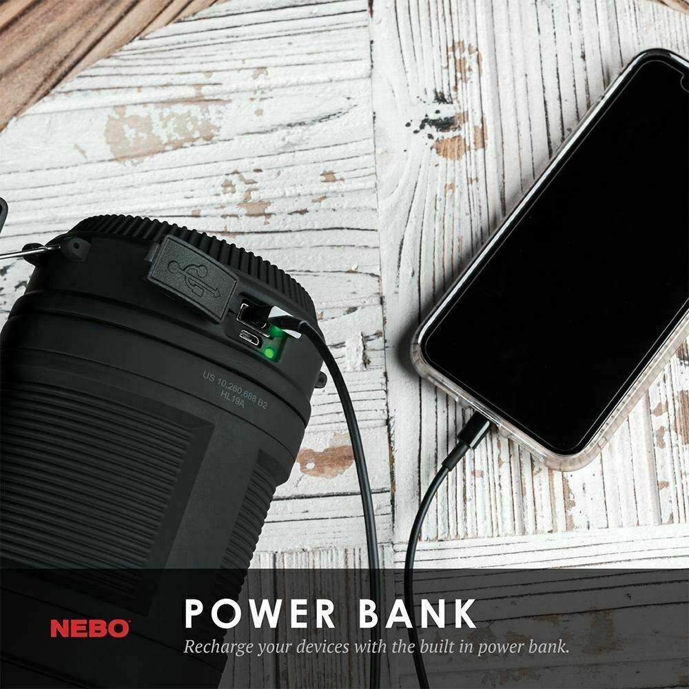 Nebo Big Poppy RC Rechargeable Camping Lantern Torch LED Power Bank 4 in 1  (UK)