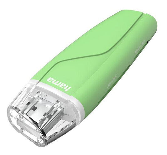 Hama USB card reader in GREEN, USB 2.0, SD / microSD #200132 (UK Stock) BNIP  UK
