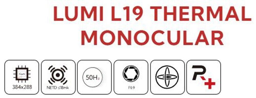 NocPix LUMI L19 Handheld Thermal Monocular Kit 19mm 12um 384x288 18mK NETD (UK)