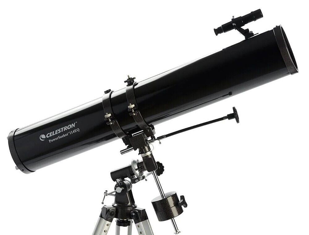 Celestron Powerseeker 114 EQ Astro Telescope + Motor + Phone Adapter #22037 BNIB