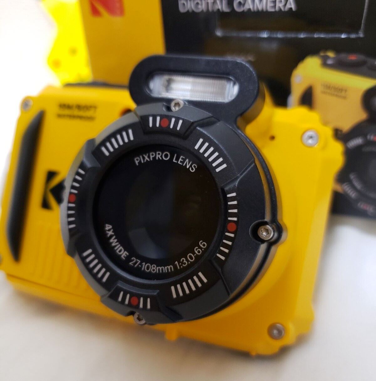 Kodak Pixpro WPZ2 15M Waterproof Digital Camera 4x Zoom 16 MP in Yellow (UK) NEW