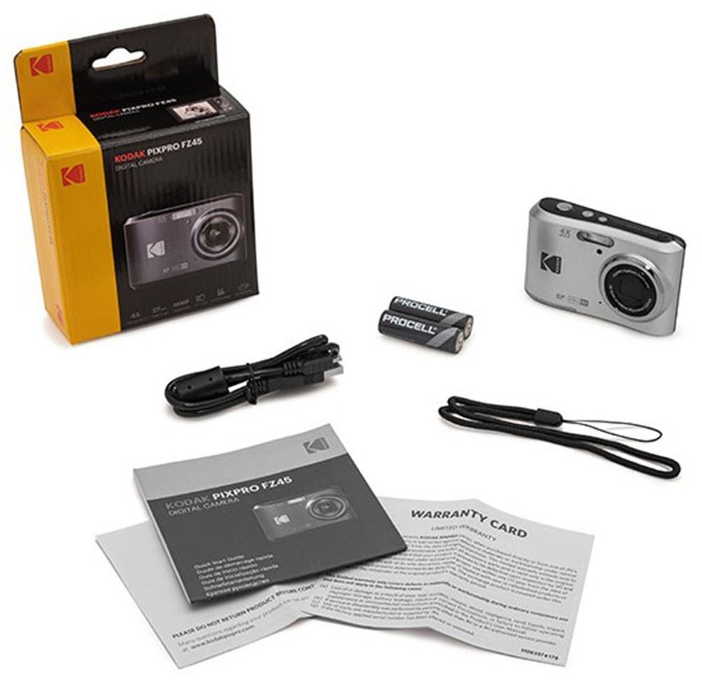 Kodak PIXPRO FZ45 16MP 4x Zoom Wide Angle Digital Camera- Silver (UK Stock) BNIB