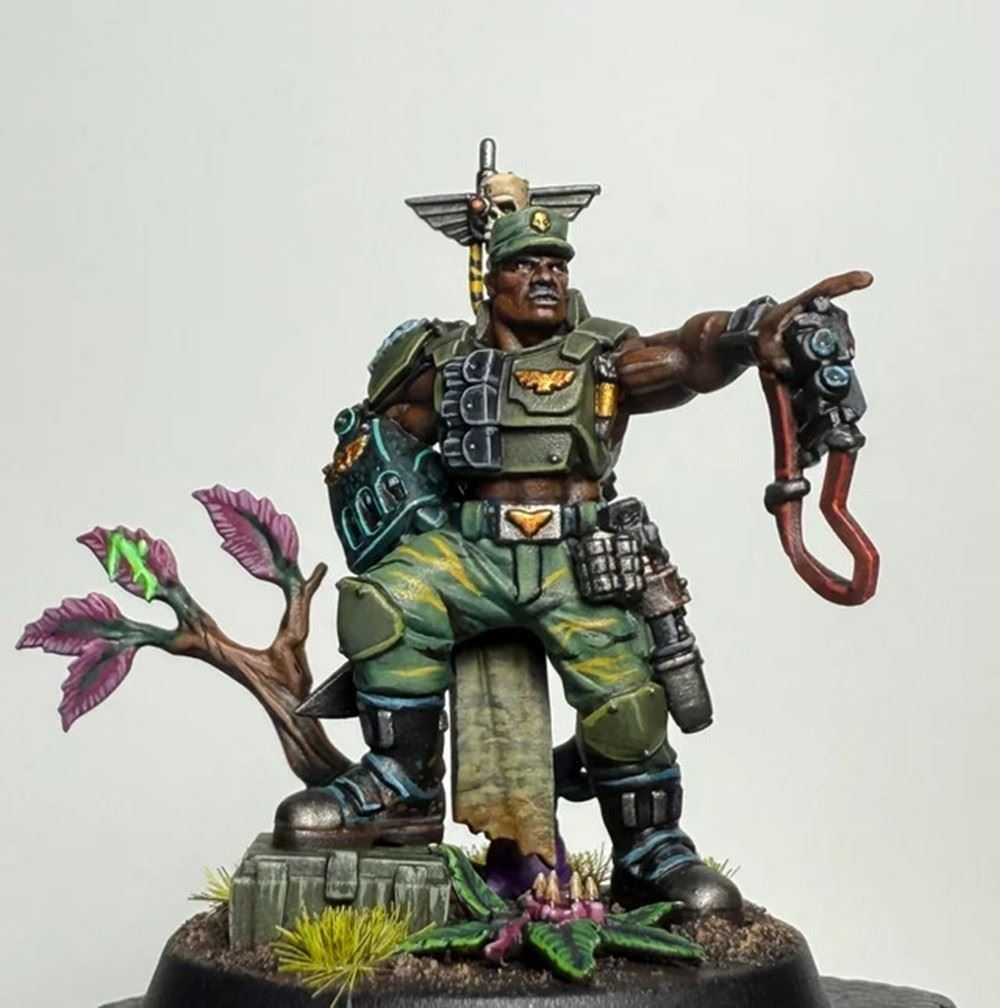 Warhammer 40K Astra Militarum Catachan Colonel- Unpainted - Games Workshop