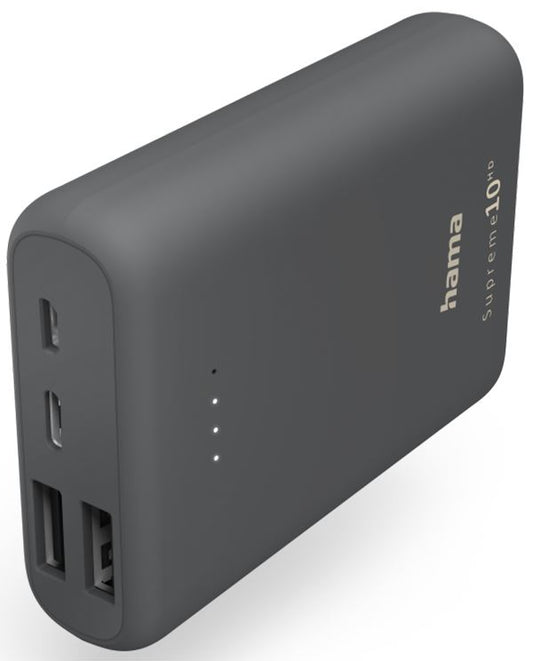 Portable USB Charger Power bank Pack A-C connector =Hama Supreme 10HD - 10000mAh
