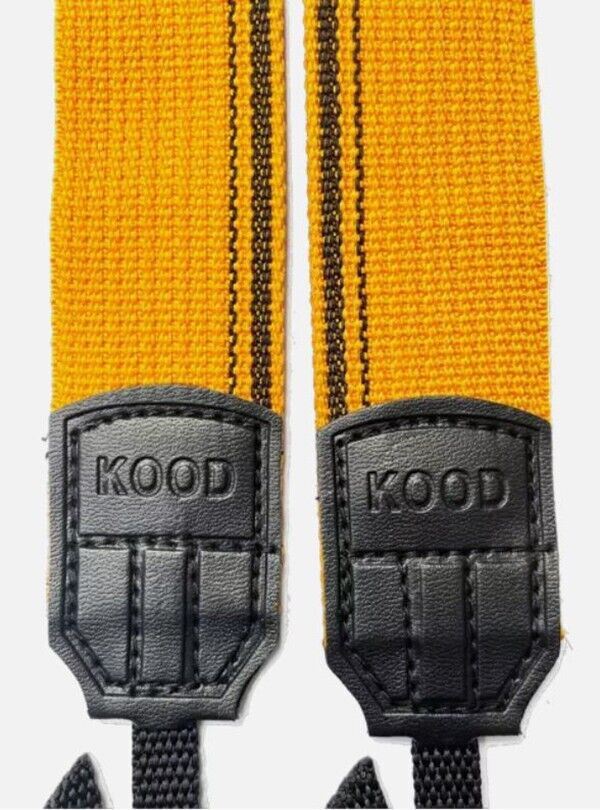 KOOD Retro Camera Strap  = Digital / Film Cameras  3/8" Webbing Yellow and Black