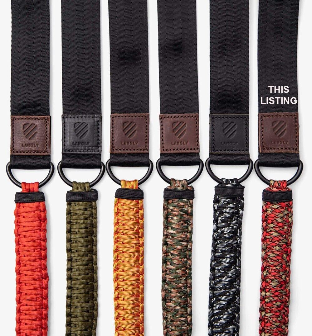 Langly Paracord +Webbing Camera Strap in Mercury Orange mix & Black LANSSMERCURY