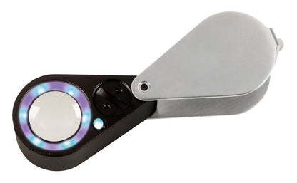 Opticron 10x Magnification 21mm Metal Jewellers Eye Loupe with LED & UV   #57107