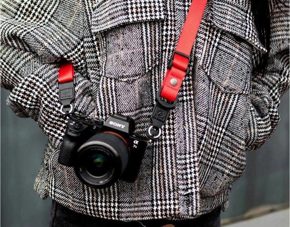 Camera Strap with Quick adjust buckle RED  - GGS FOTO Mirrorless ILCE Cameras UK