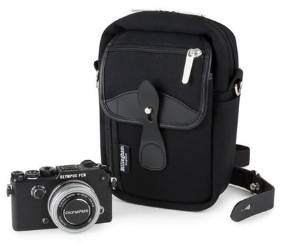 Billingham Airline Stowaway Camera Bag Case +  Strap - Black Canvas & Black UK S