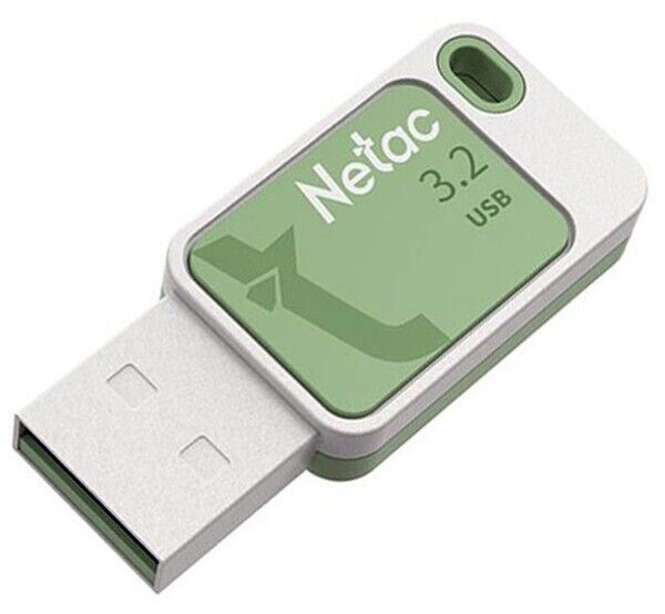 Netac 128Gb USB Flash Drive USB 3.2 UA31 Silver & Green Memory Stick   (UK) BNIP