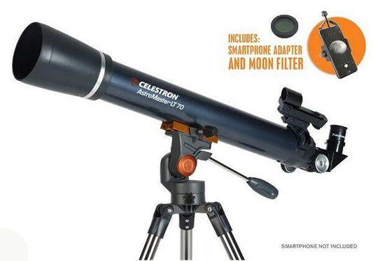 Celestron AstroMaster LT-70 AZ Telescope Smartphone Adapter & Moon Filter #22068