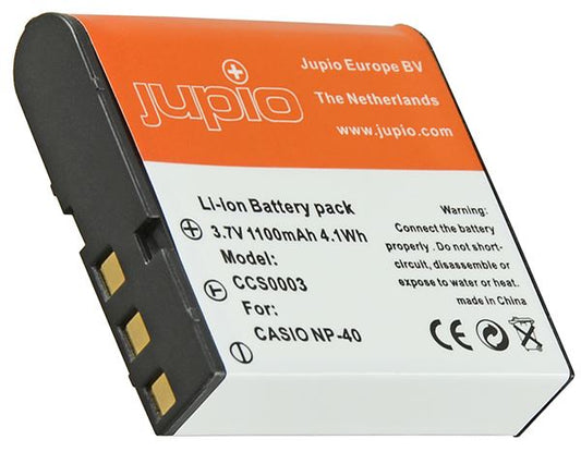 NP-40 Lithium-Ion Battery Pack for Casio by JUPIO (3.7V, 1100mAh)  BNIP UK Stock