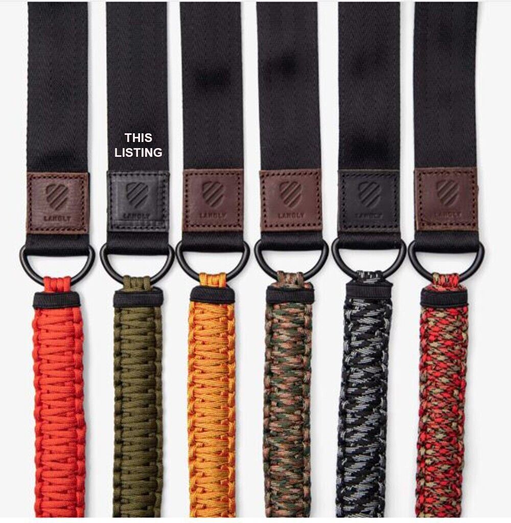 Langly Paracord +Webbing Camera Strap in Olive Green & Black #LANSSOLIVE (UK)NEW