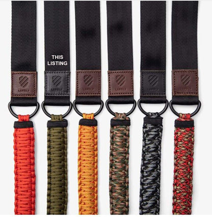 Langly Paracord +Webbing Camera Strap in Olive Green & Black #LANSSOLIVE (UK)NEW