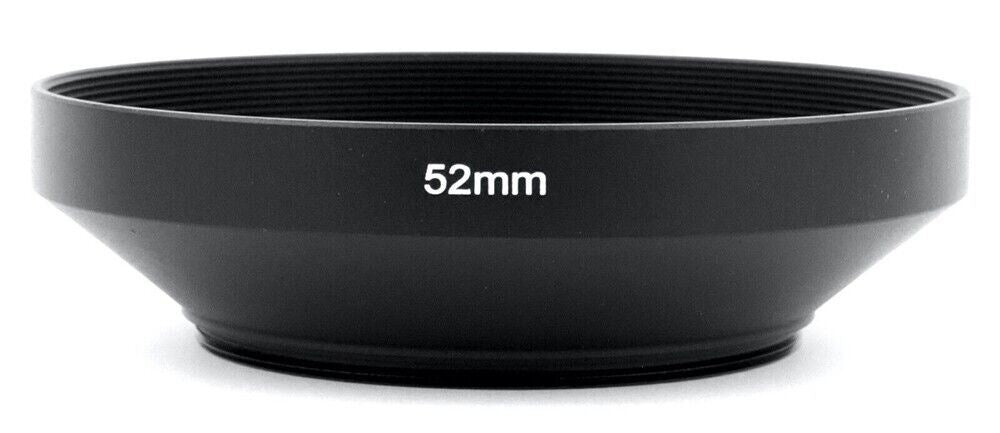 52mm Black Metal Wide Angle Screw in Lens Hood 52mm Thread Lens  (UK Stock) BNIP