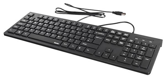 Hama "KC-200" Basic USB A Wired Keyboard in black QWERTY UK Multimedia (UK) BNIB