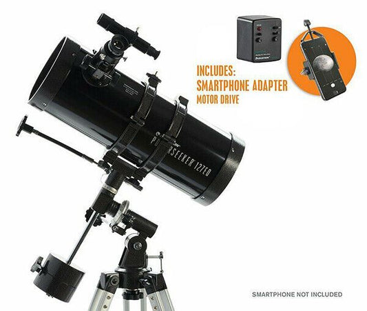Celestron Powerseeker 127 EQ Telescope + Motor Drive + Phone Adapter Kit  #22039