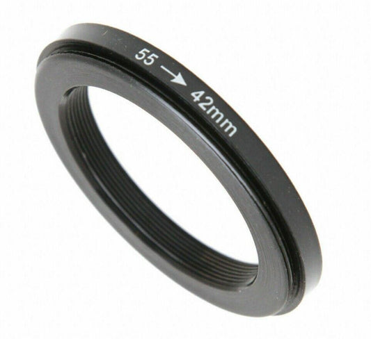 Male 55mm to Female T2 42mm Mount Adapter Stepping Ring (UK Stock) BNIP