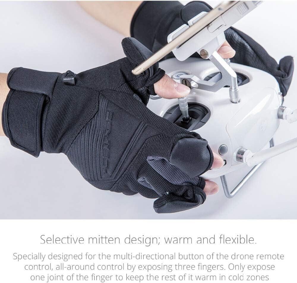 PGYTECH Unisex Photography Gloves Black and Grey Extra Large #PGM-108 (UK Stock)
