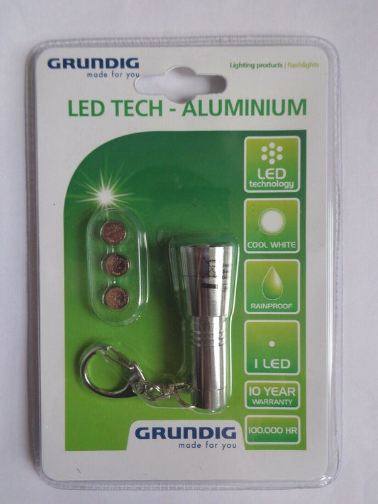 Grundig Mini Aluminium Torch 356414 (UK Stock) BNIP  Miniature Button Cell Torch