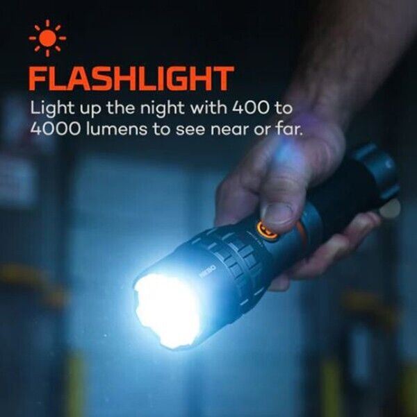 Nebo SLYDE King 4K Lumen LED Magnetic Base Dual Light Torch (UK Stock) BNIB  NEW