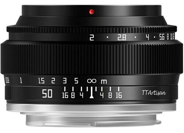 TTArtisan 50mm F2 Lens Full Frame Format Mount Canon EOS R RF Camera Black  (UK)