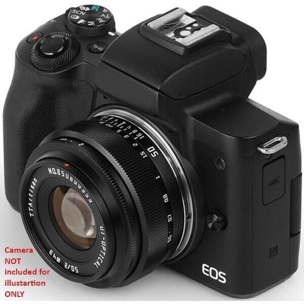 TTArtisan 50mm F2 Lens Full Frame Format Mount Canon EOS R RF Camera Black  (UK)