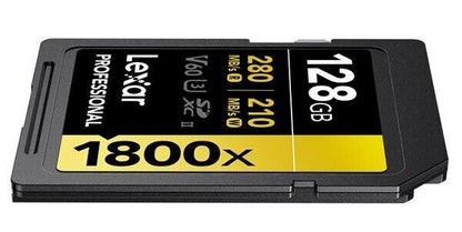Lexar 128GB GOLD SDXC Memory Card Class 10 V60 UHS-II U3 Memory Card 280MB/S  4K