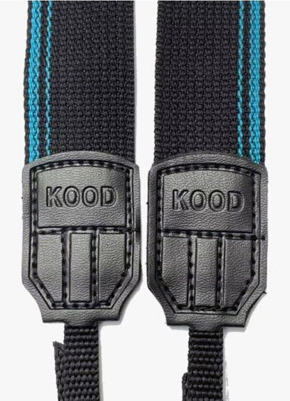 KOOD Retro Camera Strap for Digital / Film Cameras  3/8" Webbing Black with Blue