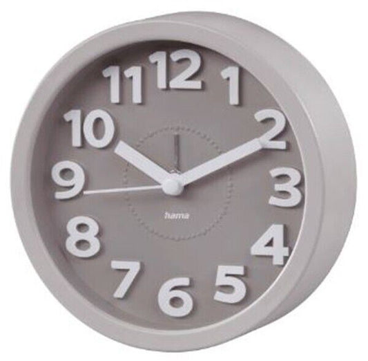 Hama Retro Alarm Clock 12cm Low Noise Quiet Sweeping hand #186324 (UK Stock) NEW