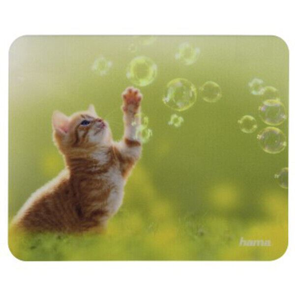 Hama Animal Mouse mat Pad featuring cute Ginger Kitten & Bubbles (UK S ...