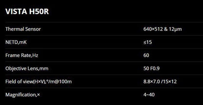 NocPix VISTA H50R Handheld Thermal Monocular LRF Kit 35mm 12um 640x512 15mK NETD