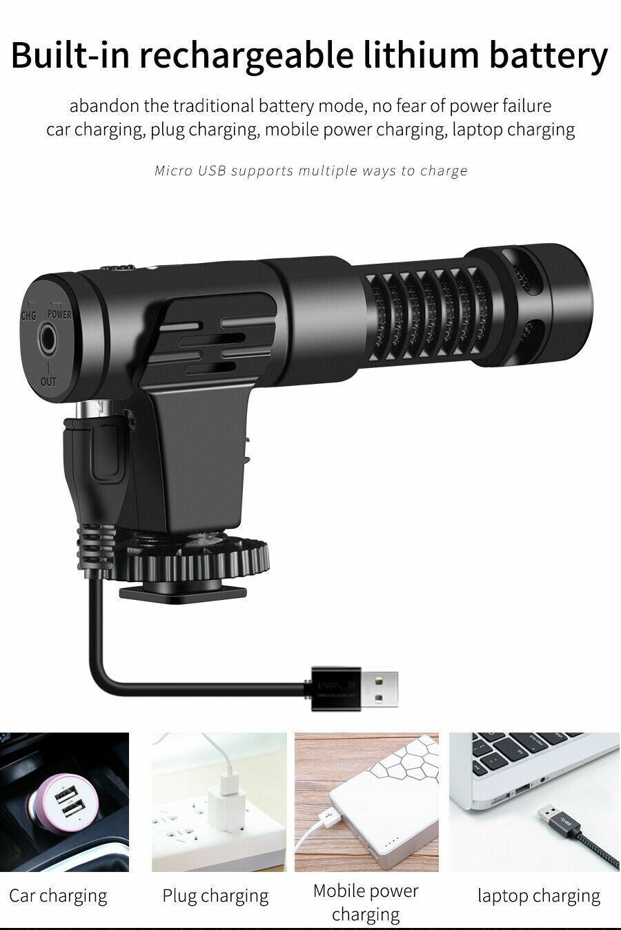 Mamen Mic-07 Pro Vlogging Video On Camera Microphone - DSLR Smartphone (UK) BNIB