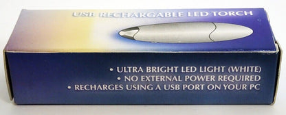 Opticron USB Rechargeable LED Torch in Silver with White LED (UK Stock) BNIB NOS