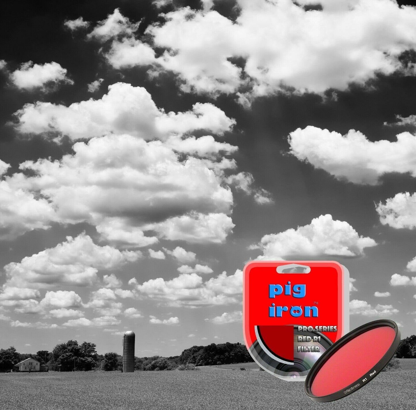 Pig Iron 49mm Red R1 Pro Filter Contrast Booster (UK Stock) BNIP - Black & White