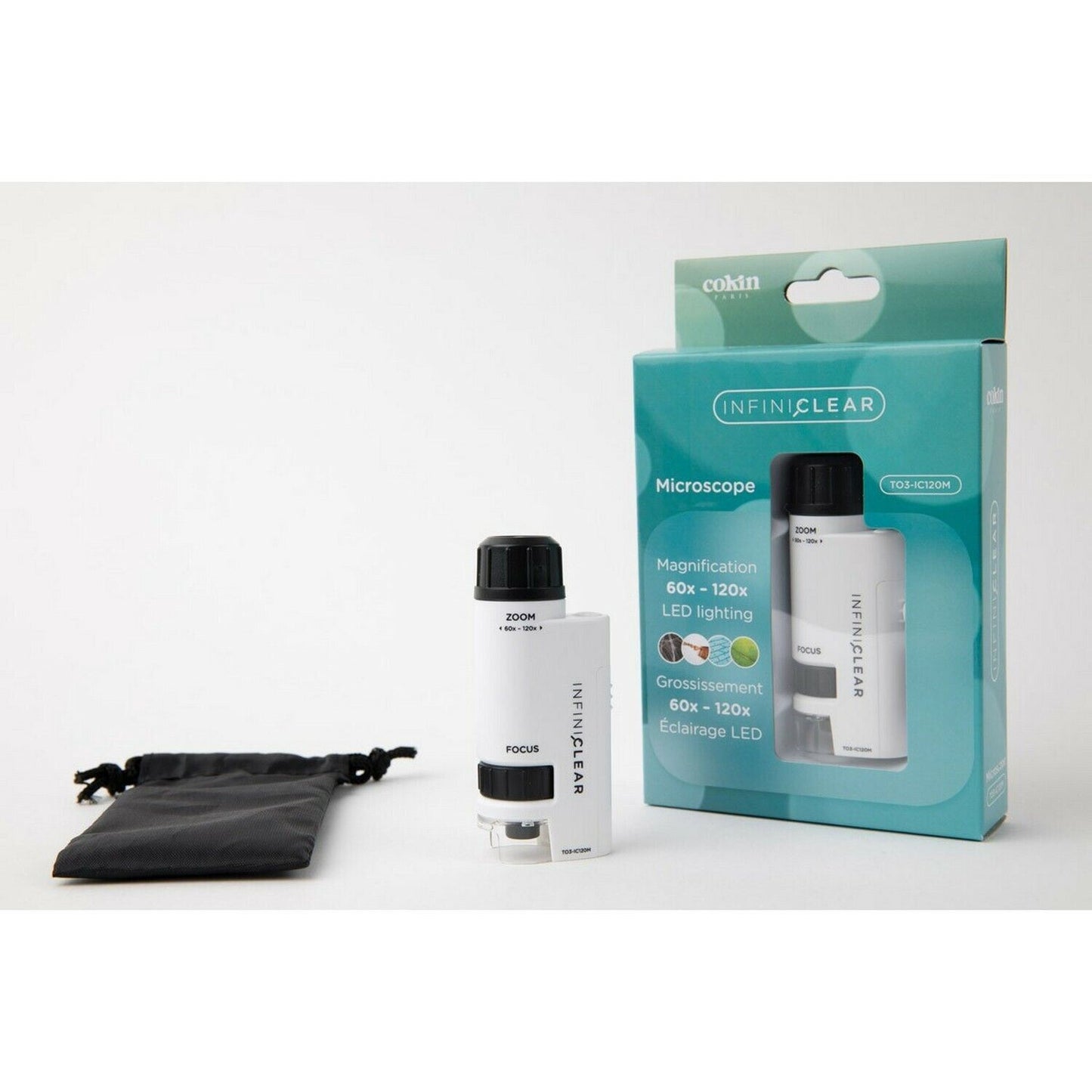 Cokin Infiniclear 60-120X LED illuminated Pocket Microscope (UK) BNIB T03-IC120M